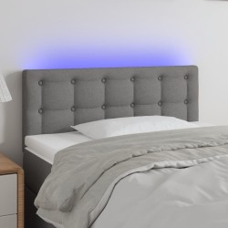 Tête de lit à LED gris foncé 100x5x78/88 cm tissu 