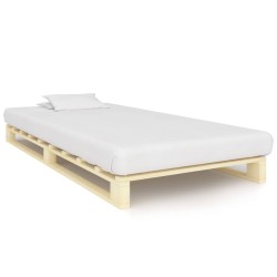 Cadre de lit de palette sans matelas bois massif pin 100x200 cm 