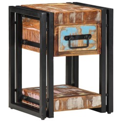 Table de Nuit 40x40x40 cm en Bois Massif Récupéré 