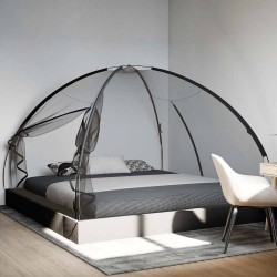 Moustiquaire mongole avec portes 220 maille noir 200x200x135 cm 