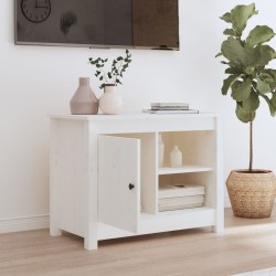 Meuble TV Blanc 70x36,5x52 cm Bois de pin massif 