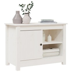 Meuble TV Blanc 70x36,5x52 cm Bois de pin massif 