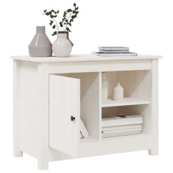 Meuble TV Blanc 70x36,5x52 cm Bois de pin massif 