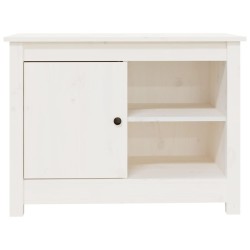 Meuble TV Blanc 70x36,5x52 cm Bois de pin massif 