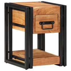 Table de nuit 30x30x40 cm en bois d'acacia massif 