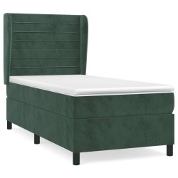 Sommier à lattes de lit avec matelas Vert foncé 90x190 cm 