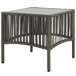 Chaises longues lot de 2 avec table Résine tressée Gris 