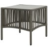Chaises longues lot de 2 avec table Résine tressée Gris 