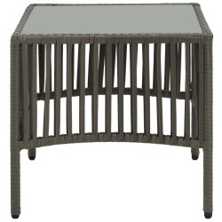 Chaises longues lot de 2 avec table Résine tressée Gris 