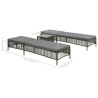Chaises longues lot de 2 avec table Résine tressée Gris 