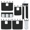Lit superposé sans matelas avec toboggan blanc noir 80x200 cm 