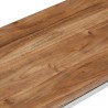 Table console argenté acier inoxydable et bois massif d'acacia 