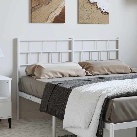 Tête de lit métal blanc 135 cm 