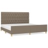 Cadre de lit sans matelas et tête de lit taupe 200x200 cm tissu 