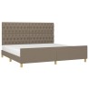 Cadre de lit sans matelas et tête de lit taupe 200x200 cm tissu 