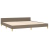 Cadre de lit sans matelas et tête de lit taupe 200x200 cm tissu 