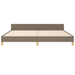 Cadre de lit sans matelas et tête de lit taupe 200x200 cm tissu 