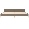 Cadre de lit sans matelas et tête de lit taupe 200x200 cm tissu 