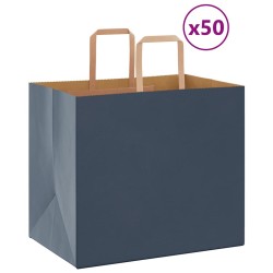 Sacs en papier 50 pcs avec poignées bleu 32x22x28 cm 