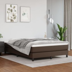 Cadre de lit sans matelas marron 140x200 cm similicuir 