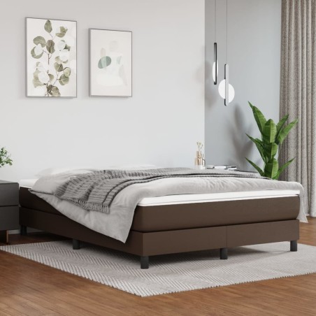 Cadre de lit sans matelas marron 140x200 cm similicuir 