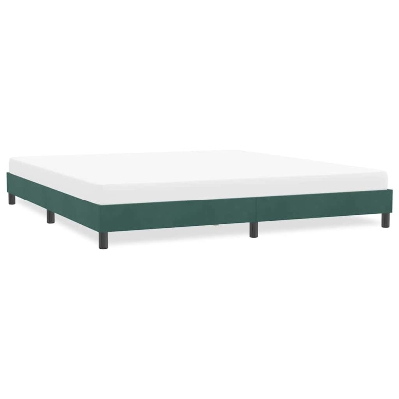 Cadre de lit sans matelas vert foncé 180x220 cm velours Cadre de lit sans matelas vert foncé 180x220 cm velours
