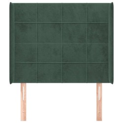 Tête de lit avec oreilles Vert foncé 83x16x118/128 cm Velours 