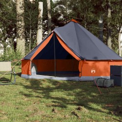 Tente familiale tipi 6 personnes gris et orange imperméable 