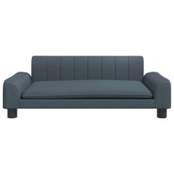Lit pour chien gris foncé 90x53x30 cm tissu 