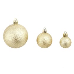 Ensemble de boules de Noël 100 pcs 3/4/6 cm Doré 