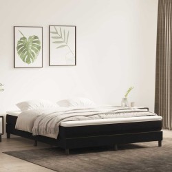 Sommier à lattes de lit sans matelas noir 180x220 cm velours 