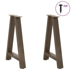 Pieds de table à manger en forme de A, 2 pièces, 60 x (72-73) cm, acier 