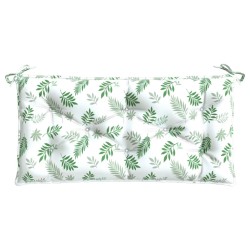 Coussin de banc de jardin motif de feuilles 100x50x7 cm 