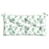 Coussin de banc de jardin motif de feuilles 100x50x7 cm 