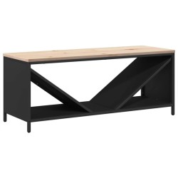 Étagère à bois de chauffage avec plateau en bois noir 