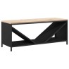 Étagère à bois de chauffage avec plateau en bois noir 