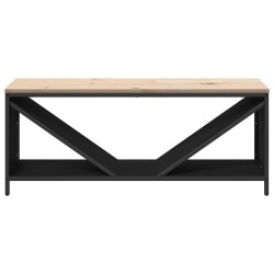 Étagère à bois de chauffage avec plateau en bois noir 