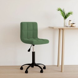 Chaise pivotante de bureau Vert foncé Velours 