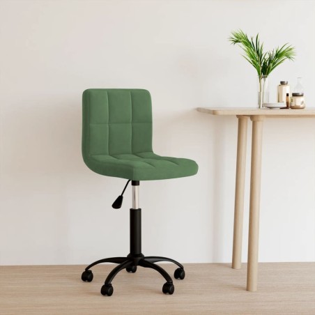 Chaise pivotante de bureau Vert foncé Velours 