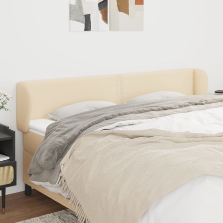 Tête de lit avec oreilles Crème 183x23x78/88 cm Tissu 