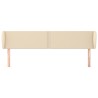 Tête de lit avec oreilles Crème 183x23x78/88 cm Tissu 
