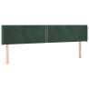 Tête de lit avec oreilles Vert foncé 203x16x78/88 cm Velours 