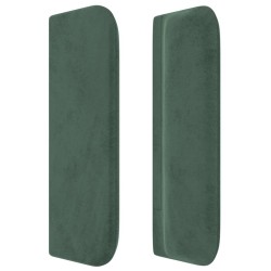 Tête de lit avec oreilles Vert foncé 203x16x78/88 cm Velours 