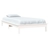Cadre de lit sans matelas blanc bois massif 