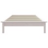Cadre de lit sans matelas blanc bois massif 