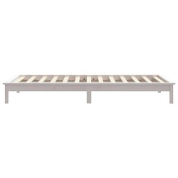 Cadre de lit sans matelas blanc bois massif 