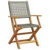 Chaises de jardin pliantes lot de 6 gris poly rotin bois massif 