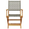 Chaises de jardin pliantes lot de 6 gris poly rotin bois massif 