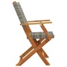 Chaises de jardin pliantes lot de 6 gris poly rotin bois massif 