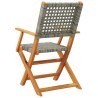 Chaises de jardin pliantes lot de 6 gris poly rotin bois massif 